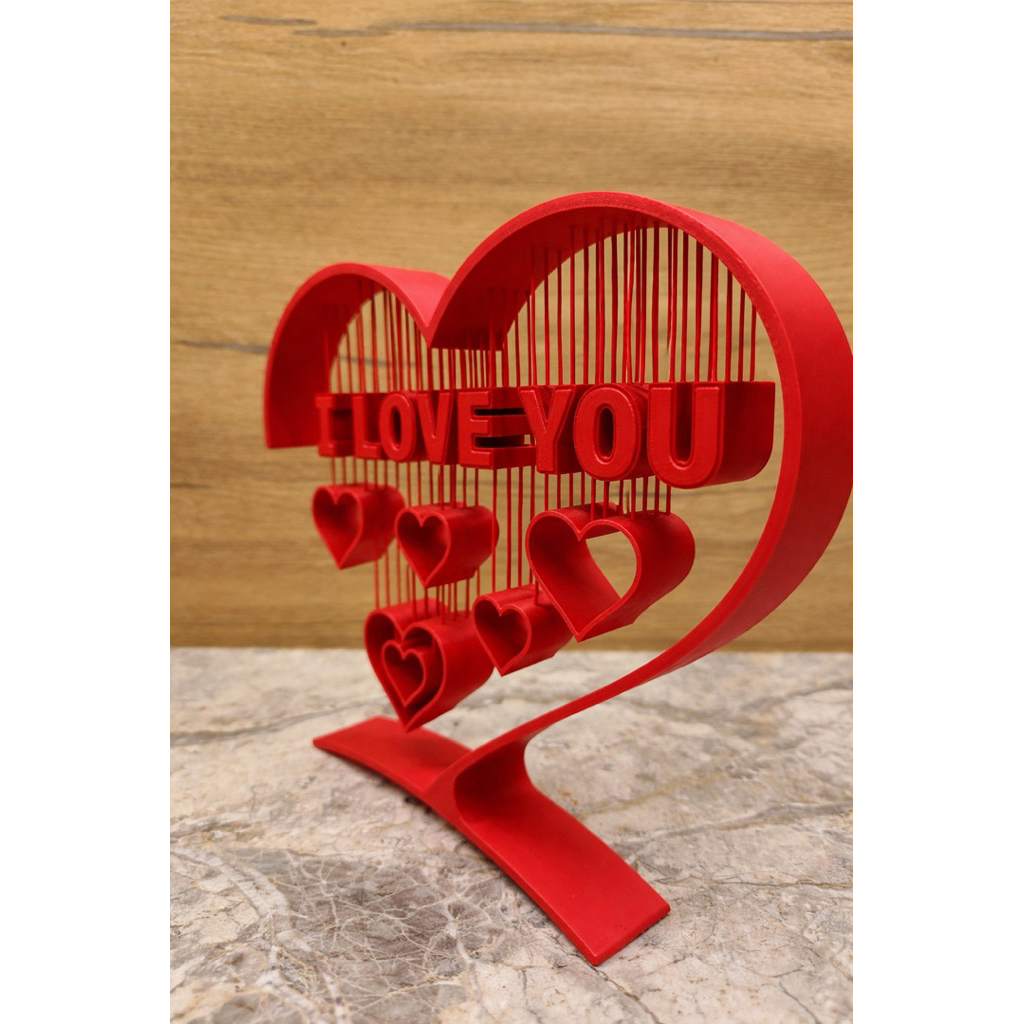 I Love You Heart Model ตกแต่ง – ของขวัญรักพิมพ์ 3D โรแมนติกสําหรับโต๊ะทํางาน, ของตกแต่งโต๊ะเรียน