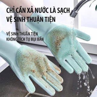 [1 Đôi] Bao Tay Rửa Chén Silicon Găng Tay Rửa Chén Bát Silicon Vệ Sinh Nhà Cửa Đa Năng