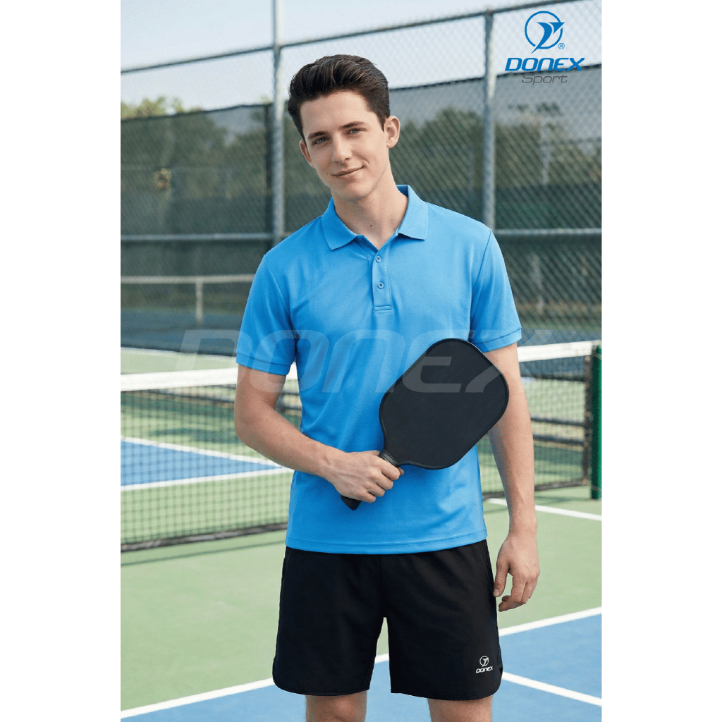 เสื้อกีฬาผู้ชาย Donex Sport MC - 9154 คอปก ผ้ายืดหยุ่นลายหมากรุกงา ระบายอากาศได้ดี และสีทนทาน