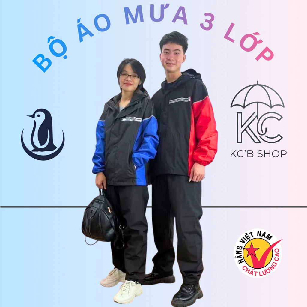 ชุดเสื้อกันฝน 3 ชั้น เพนกวิน VNXK