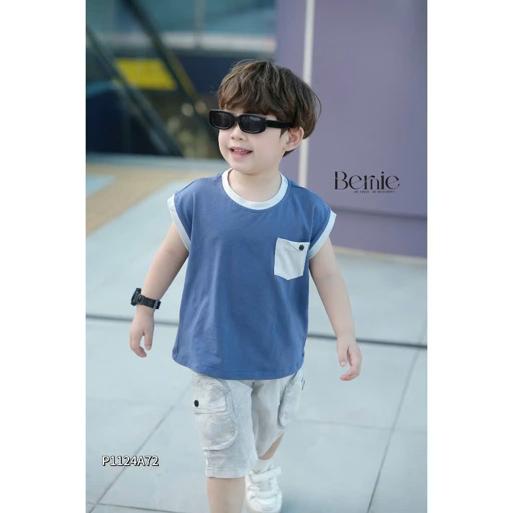 BOYS UNDERGROUND SHIRT พร้อมกระเป๋า FLIP BUTTON STYLISH |อองเบบี้