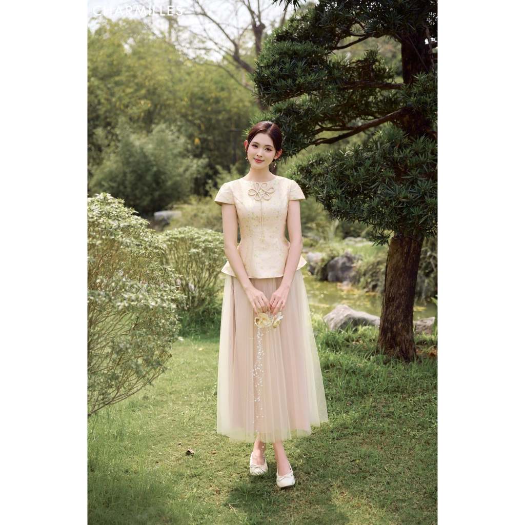 CHARMILLES Set คอปกบิด ไม่มีหลัง - zen dress 26MA043BX - 26MC004.2BE