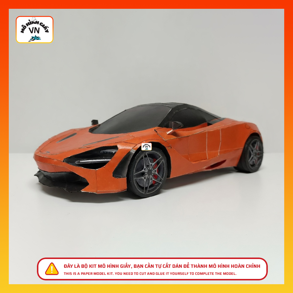 McLaren 720S Supercar Paper Model Assembly Kit ทําจากกระดาษคุณภาพสูง - MohinhgiayVN