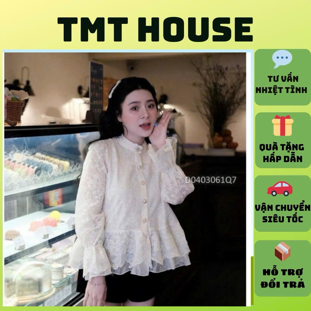 TMT HOUSE babydoll เสื้อลูกไม้คอเต่า