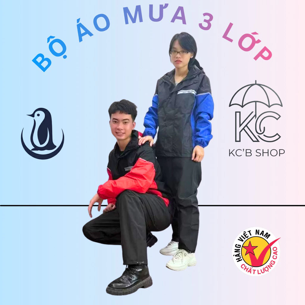 ชุดเสื้อกันฝน 3 ชั้น เพนกวิน VNXK thumbnail 3