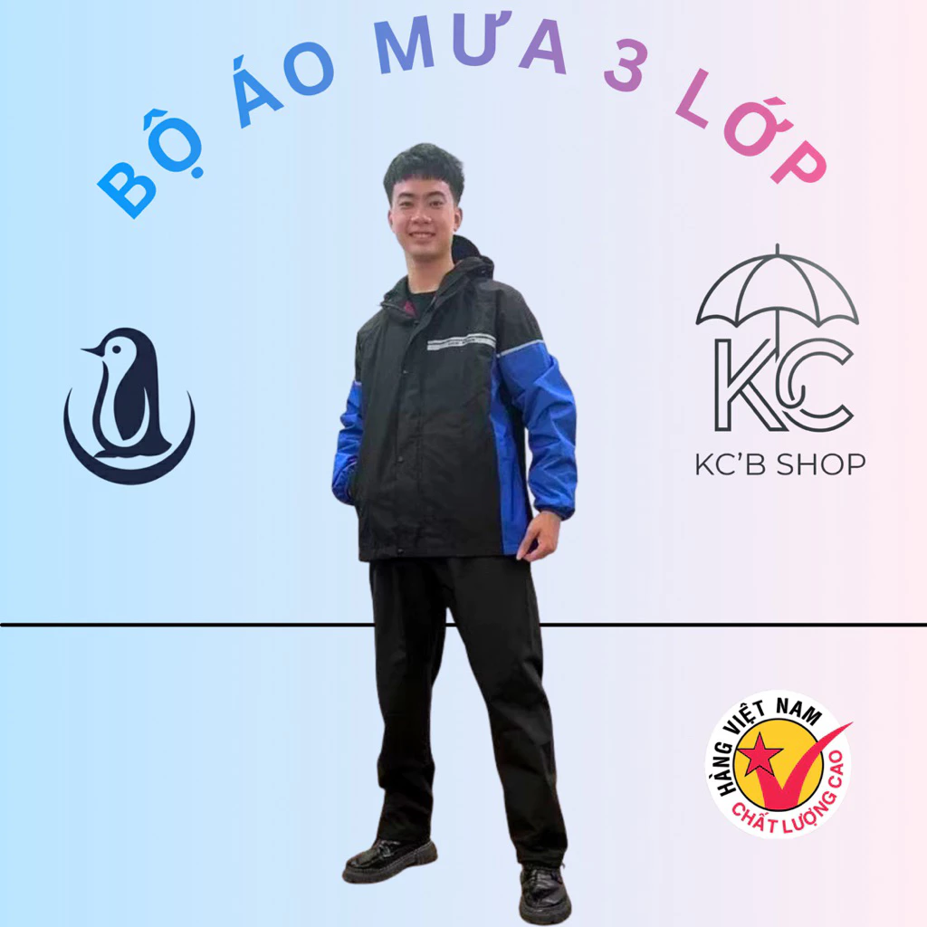 ชุดเสื้อกันฝน 3 ชั้น เพนกวิน VNXK thumbnail 4