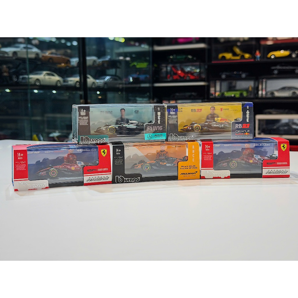 F1 สูตรรุ่น FERRARI MERCEDES-AMG MC-LALE REDBULL, 1/64 SCALE BBURAGO