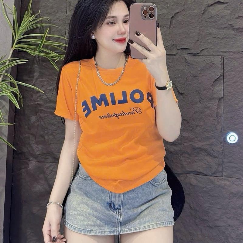 | A444 | - เสื้อยืดผู้หญิง babytee ขนาดกลาง [POlime] ภายใต้ 62kg, borrip, ยางยืด, คอกลม Women Top Ve