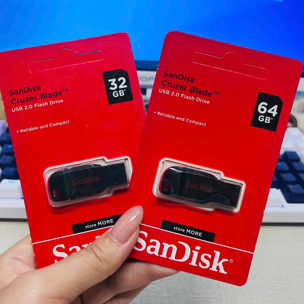 USB SanDisk Cruzer Blade SDCZ50 8GB / 16GB / 32GB / 64GB 10MB/s SDCZ50-008G-B35 - 5 ปี