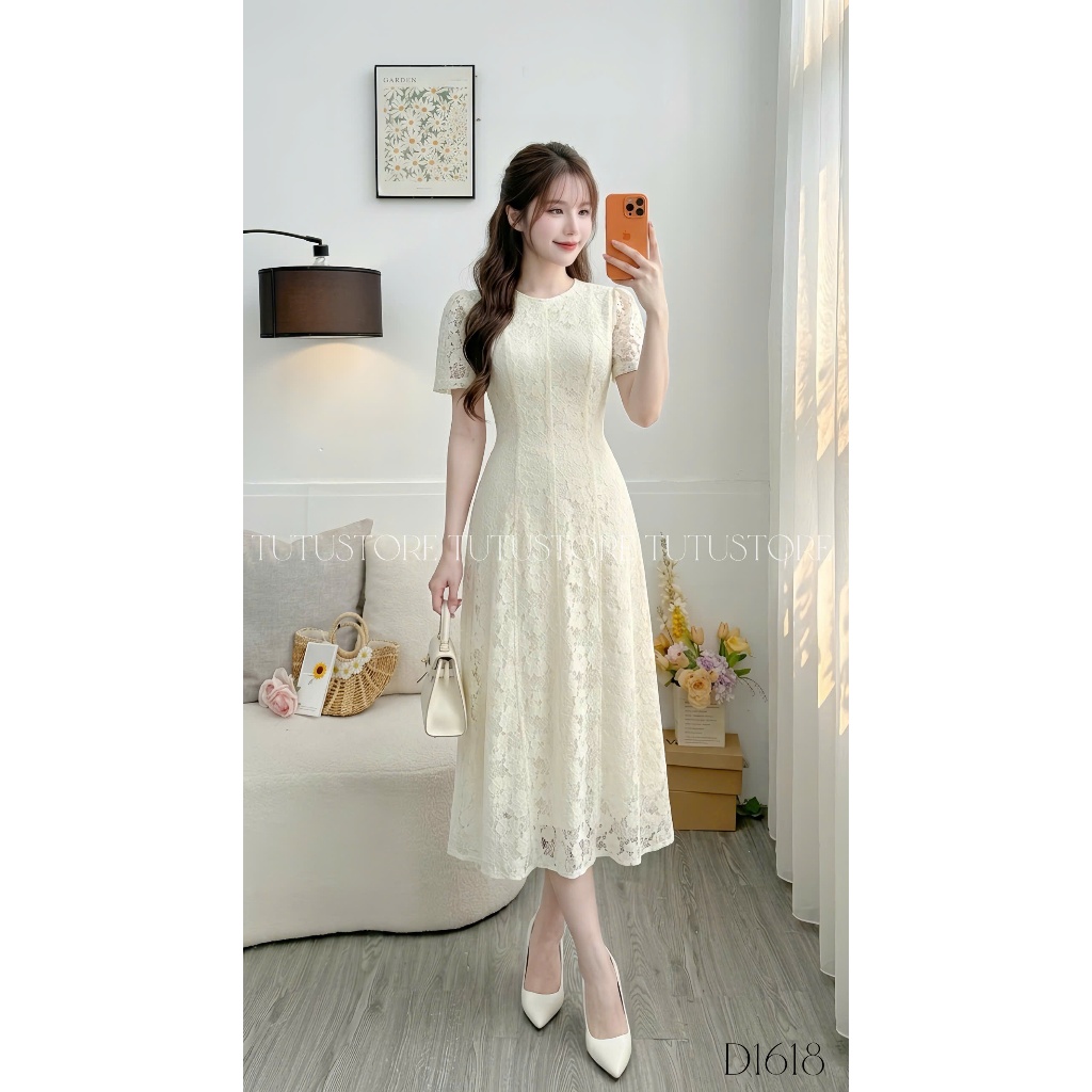 TuTu Store ชุดเดรสปาร์ตี้ดีไซน์คอกลม A-Line รหัส D1618