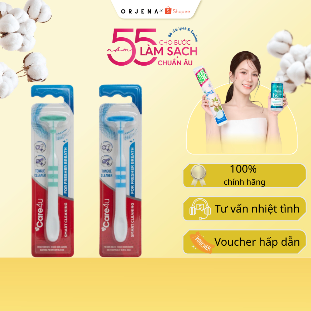 Care4u ชุดเครื่องมือทําความสะอาดลิ้น Combo ช่วยลดกลิ่นปาก