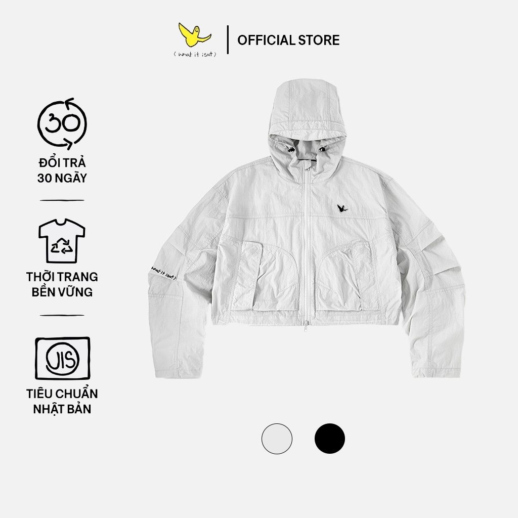 Wii Polyamide Hood Zipper Crop Top - What it isNt