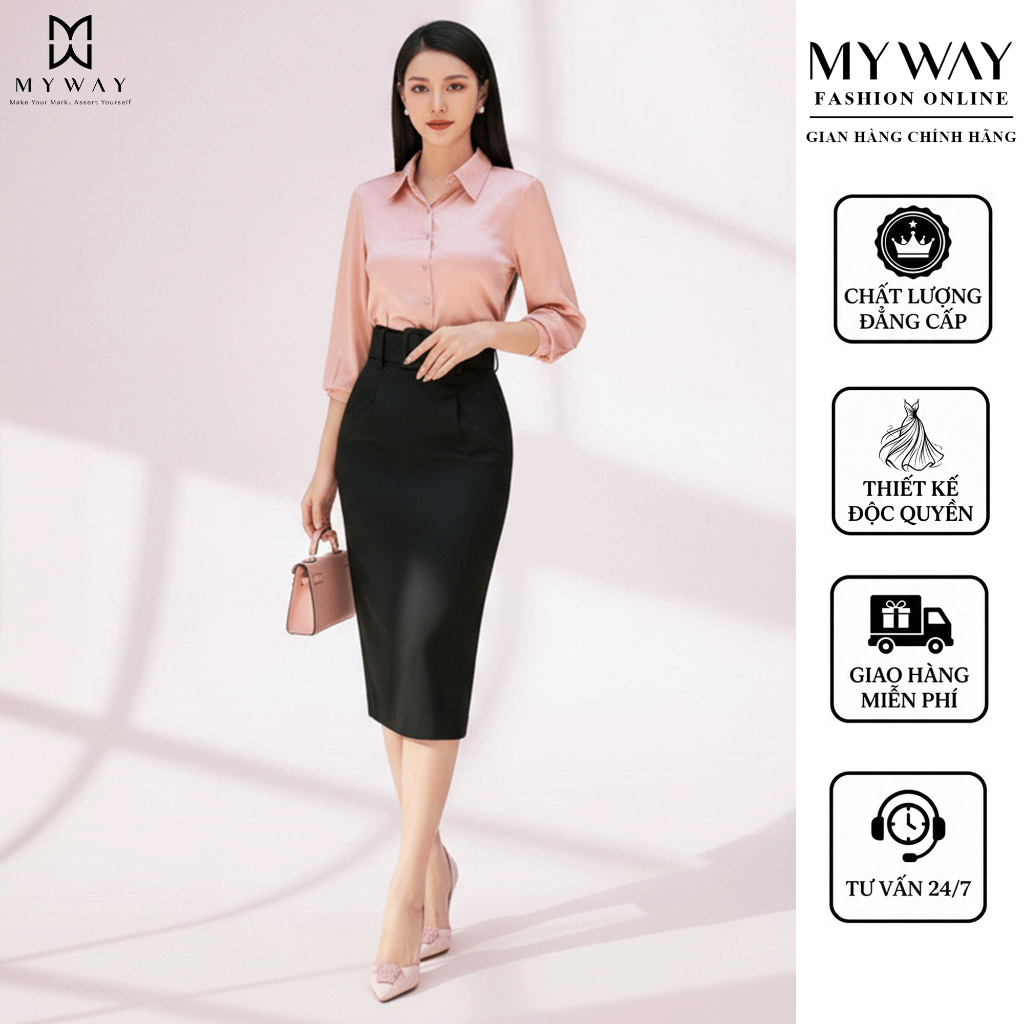 MY WAY Office เสื้อเชิ้ตผู้หญิงคอปกเยอรมันแขนหลวมหรูหรา 2MA0369 ผู้หญิงด้านบน