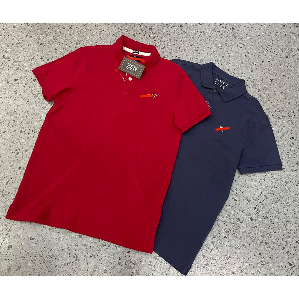 Combo เสื้อยืดโปโล surplus ของแท้ 2 ชิ้น Aber & Hollis.ter ไซส์ M คอตตอน 100%