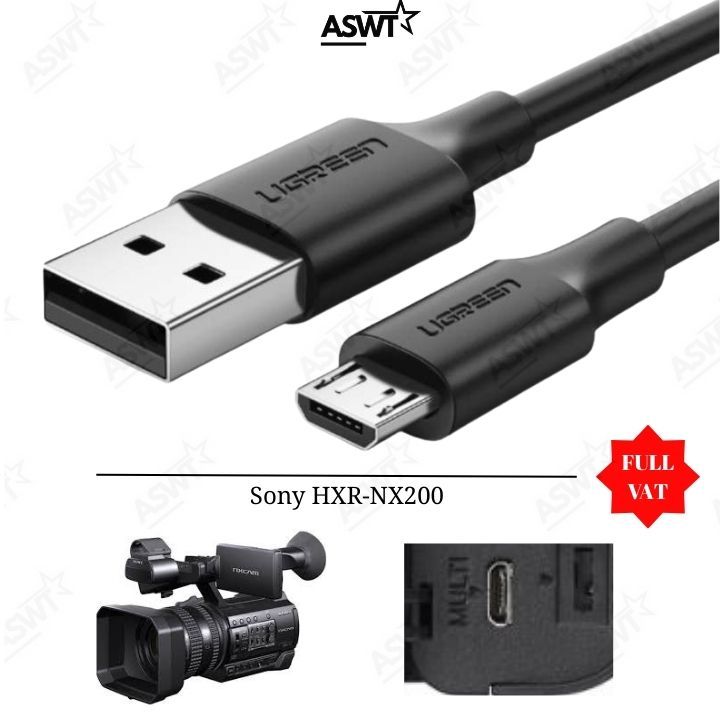 สาย USB สําหรับ Sony HXR-NX200 HXR NX200 camcorder เชื่อมต่อคอมพิวเตอร์และส่งข้อมูล - FULL BELT