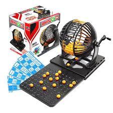 ขนาดใหญ่ขนาด_Loto Bingo Lotto ชุดของเล่น 90 หมายเลขพร้อมการ์ด Probe 12 - 24 - 48 แผ่นและกรงปั่นหวยสํ