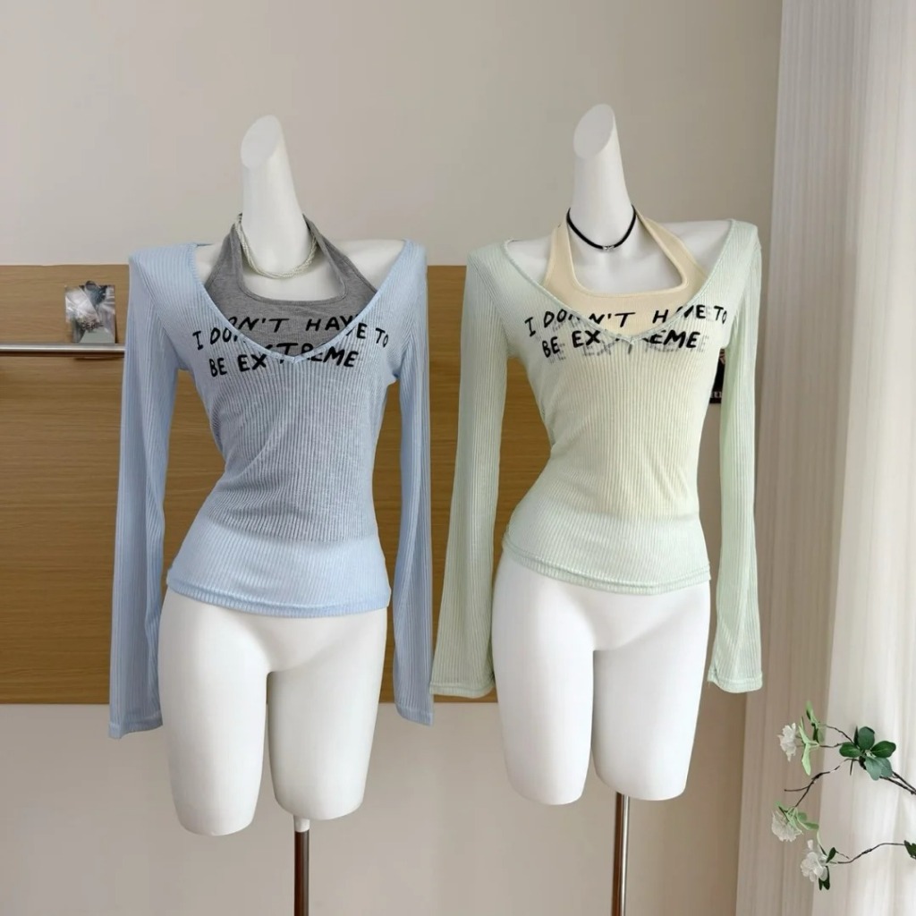 มีสไตล์ 2026 เกาหลี Otd สองชิ้นชุดโปรดปรานป้องกันแสงแดดครอบคลุมและเก๋เชือกแขวนคอคอถัง