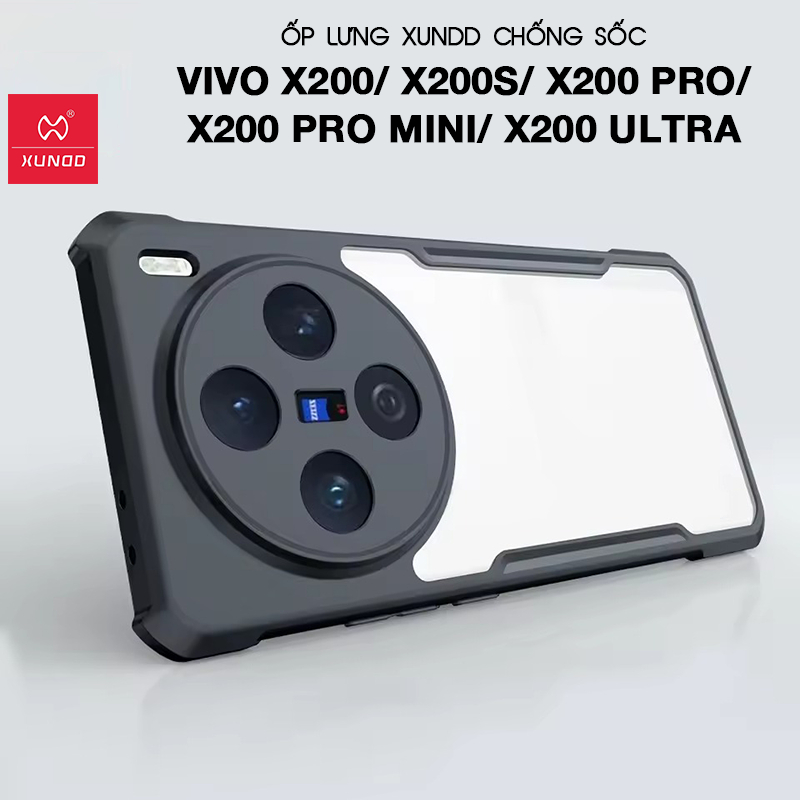 XUNDD เคส Vivo X200/ X200s/ X200 Pro/ X200 Pro Mini/ X200 Ultra - กันกระแทก หลังใส ขอบ TPU
