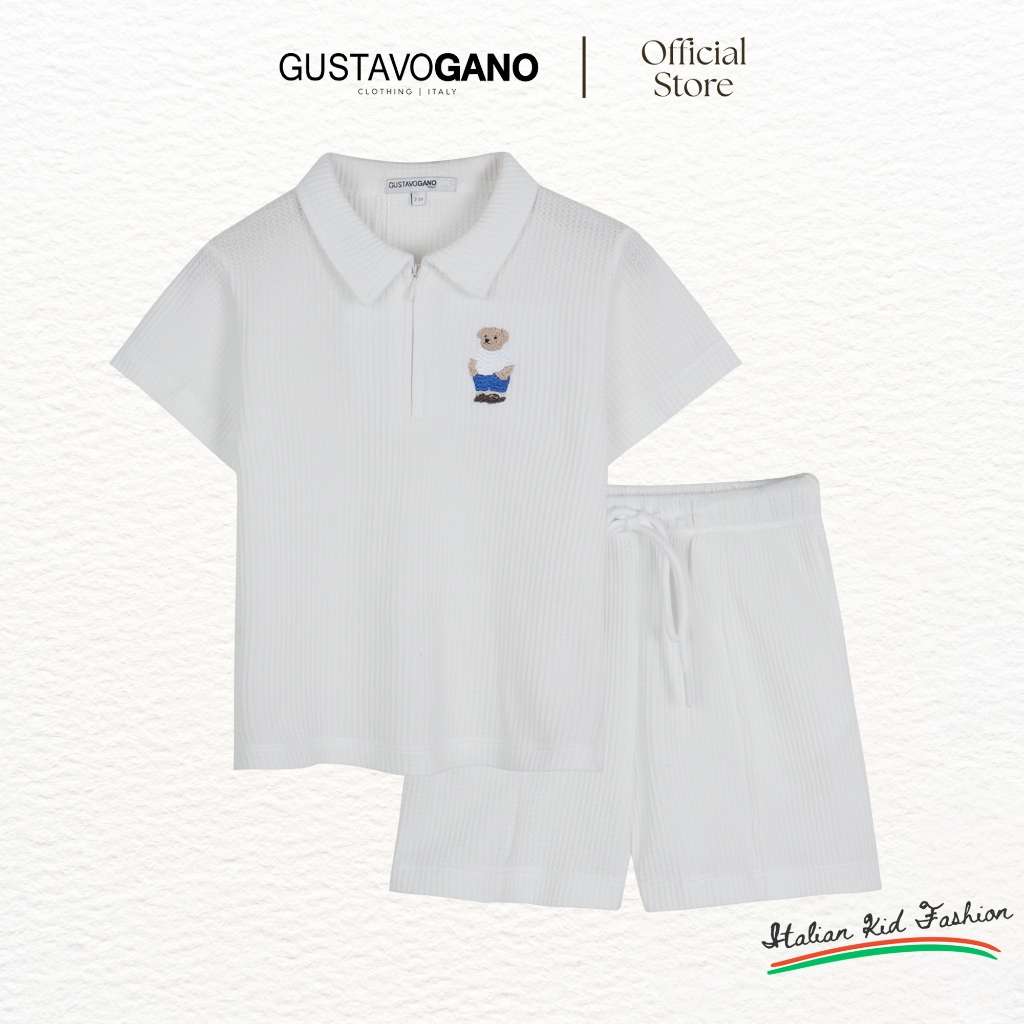 ชุดผ้าฝ้ายขาสั้นเด็กชาย Gusto Gano - SKYPE