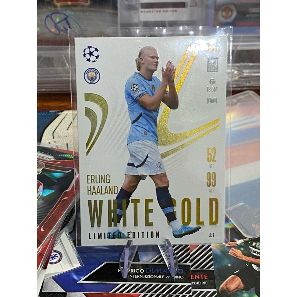 Erling Haaland Match Attax Extra 2024/25 White Gold Limited Edition Player Card