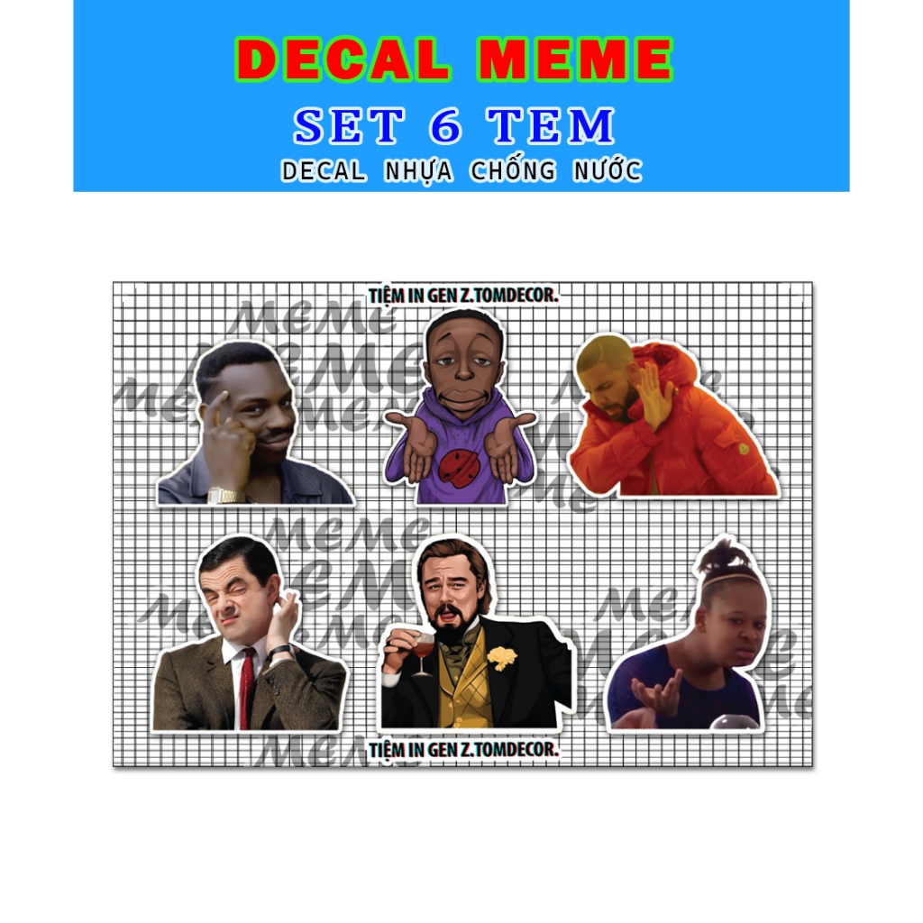 ชุดสติ๊กเกอร์ Meme ตลก 6 ชิ้น – สติ๊กเกอร์ Meme สําหรับแล็ปท็อป รถยนต์ กระเป๋าเดินทางกันน้ํา