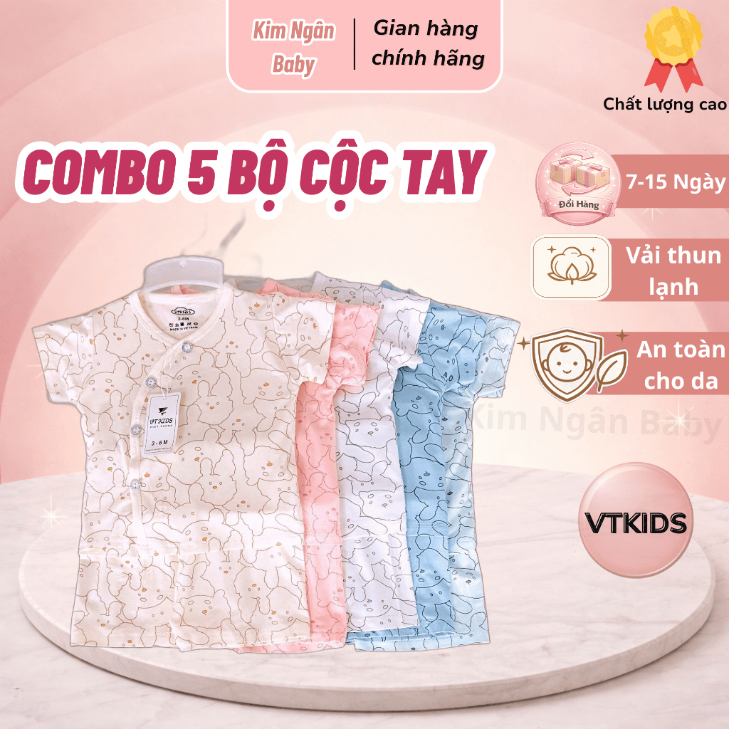 VTKids ชุดเด็กแรกเกิดแขนไขว้รูปกระต่ายสําหรับเด็กชายและเด็กหญิง 0–9 เดือน