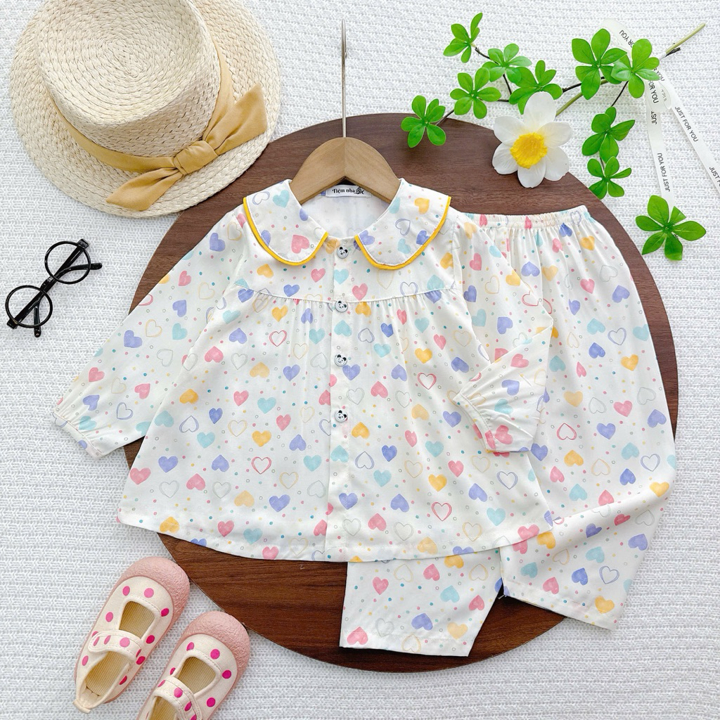 สค ชุดโทเล่แขนยาวสําหรับแม่และเด็ก (แบบหัก) เนื้อผ้าลินินผิวสองชั้น เย็นสบาย ซึมซับ