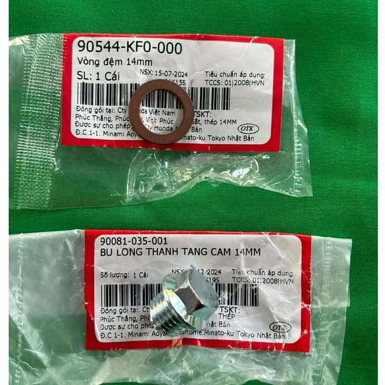 สลักเกลียวไรเซอร์ลูกเบี้ยว 14 มม. รหัส 90081-035-001 ปะเก็น CODE 90544-KF0-000 สําหรับรถยนต์แห่งไขมั