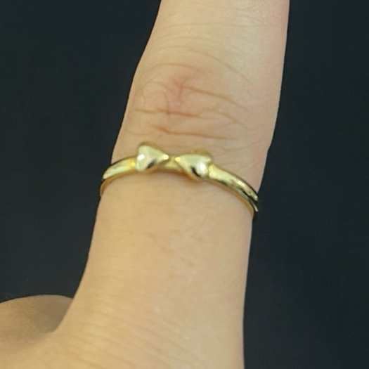 N0685 – แหวนSALE JAPANESE WHOLE – SWEET DOUBLE HEART SHAPE