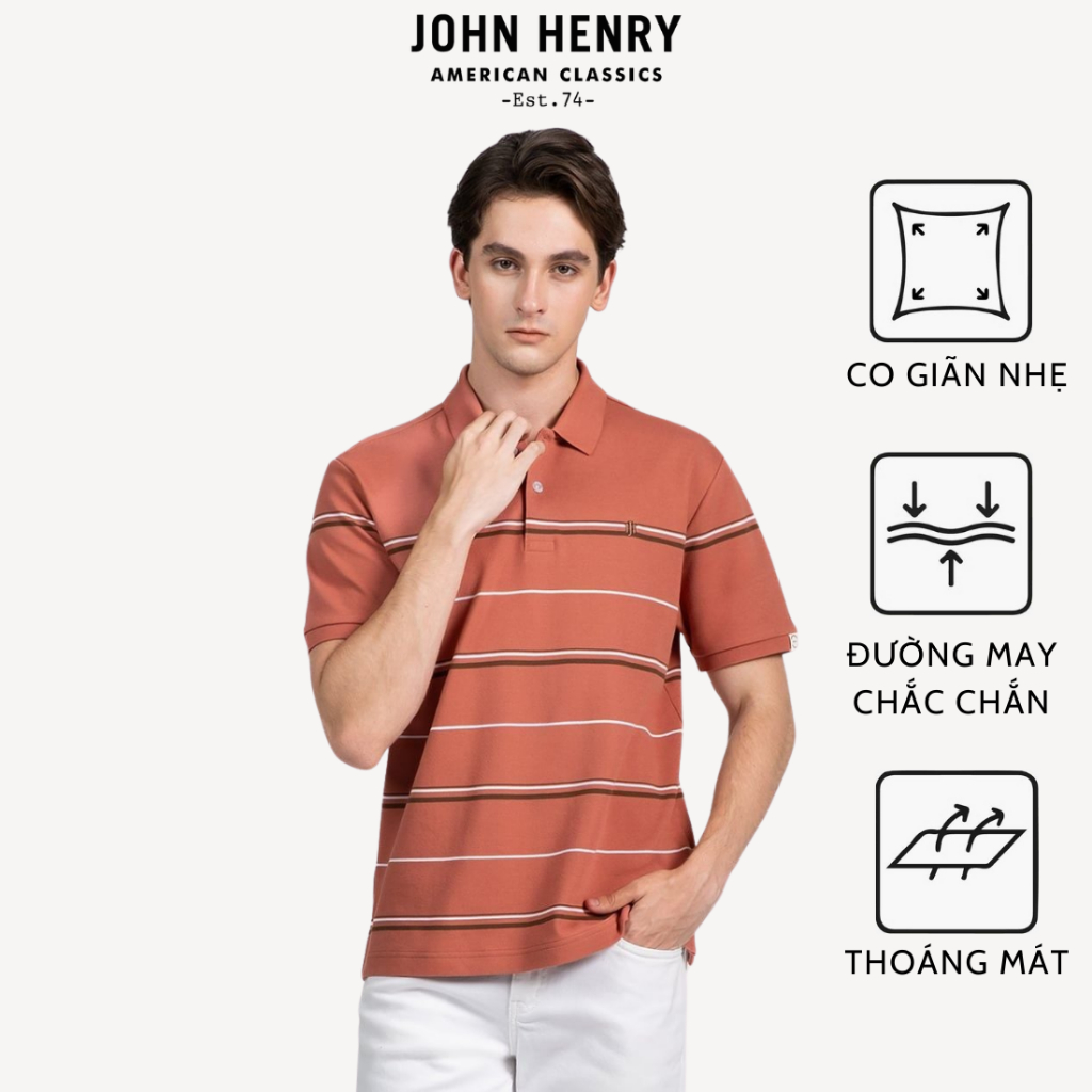 เสื้อโปโลแขนสั้นปานกลาง KS26SS52P-RG - JOHN HENRY Shop