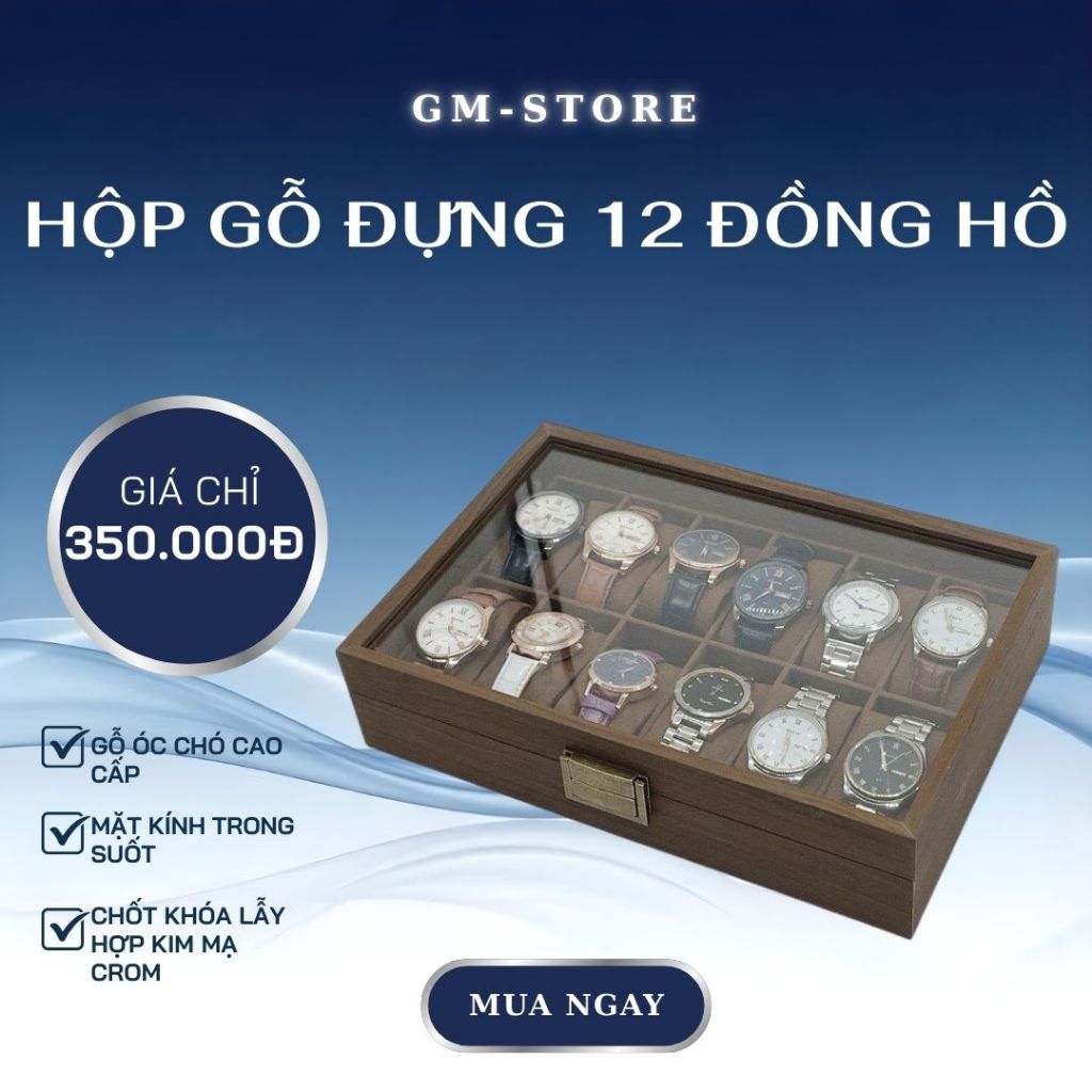 กล่องนาฬิกา 12 ช่อง ทําจากไม้ MDF คุณภาพสูง W149-FG