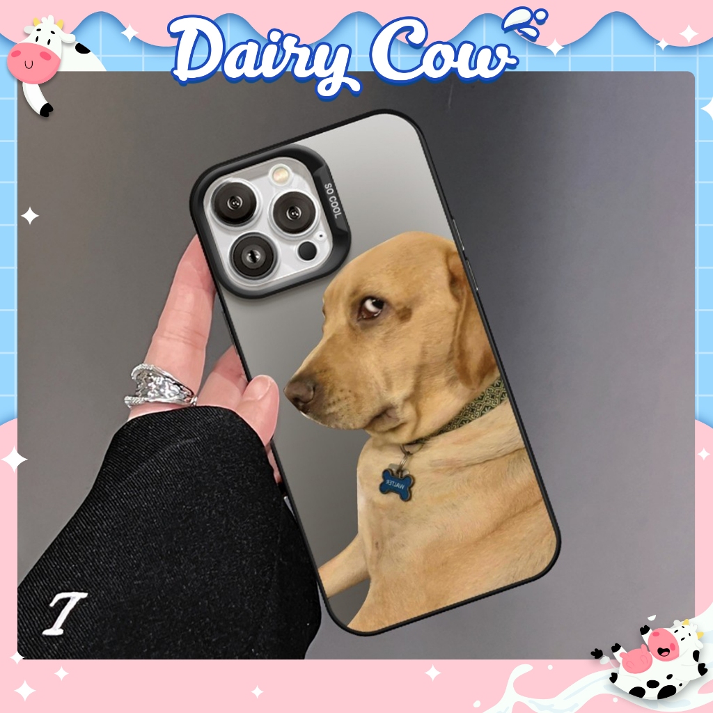 IPHONE Dog Meme IMD Matte กันกระแทก เคสป้องกันกล้อง - iP 7/8/X/XS/11/12/13/14/15/16/17/Plus/Pro/Max/