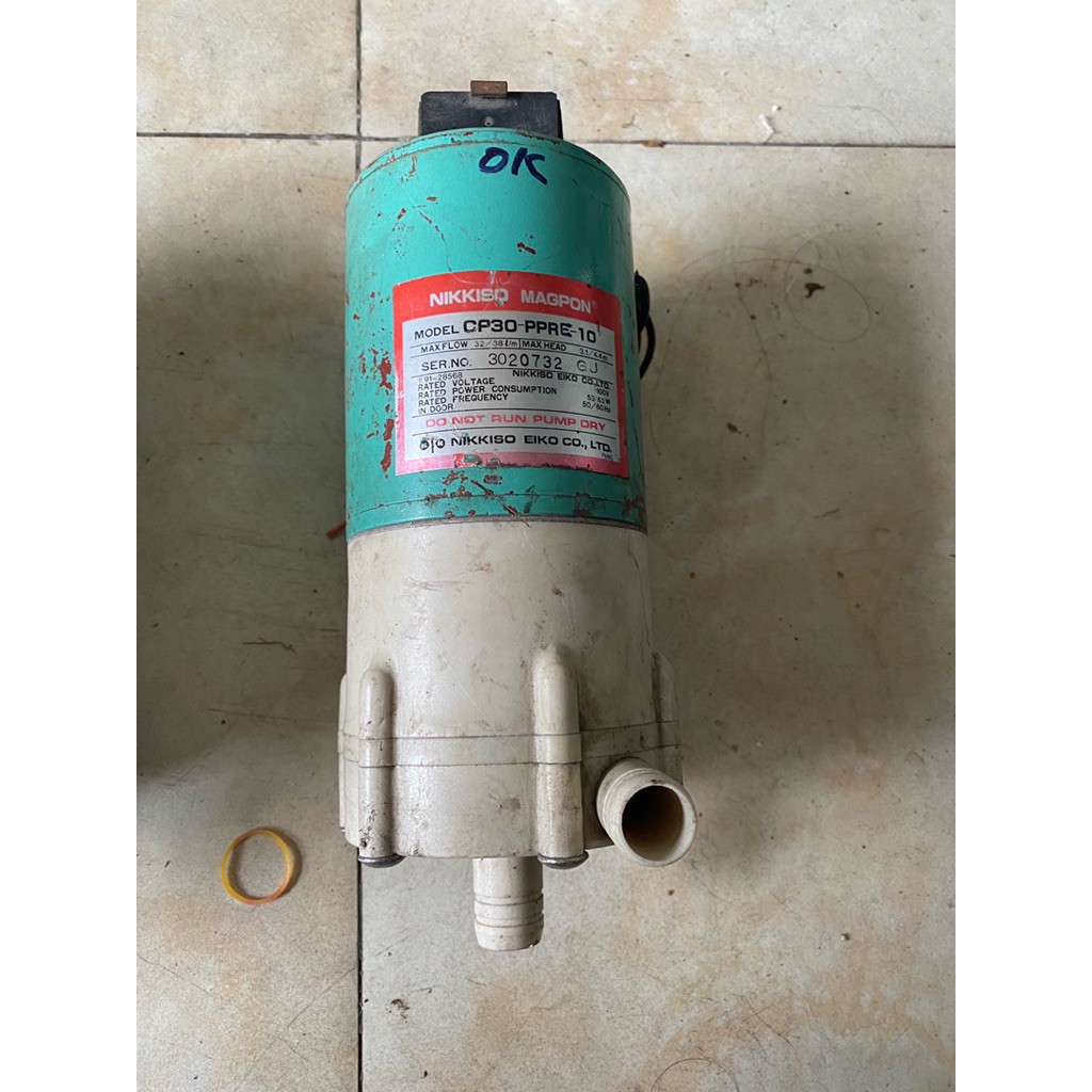 ปั๊มเคมีญี่ปุ่น Q= 1.5- 2 m3/h. Nikkiso แรงดัน 90% ใหม่ 3-4m