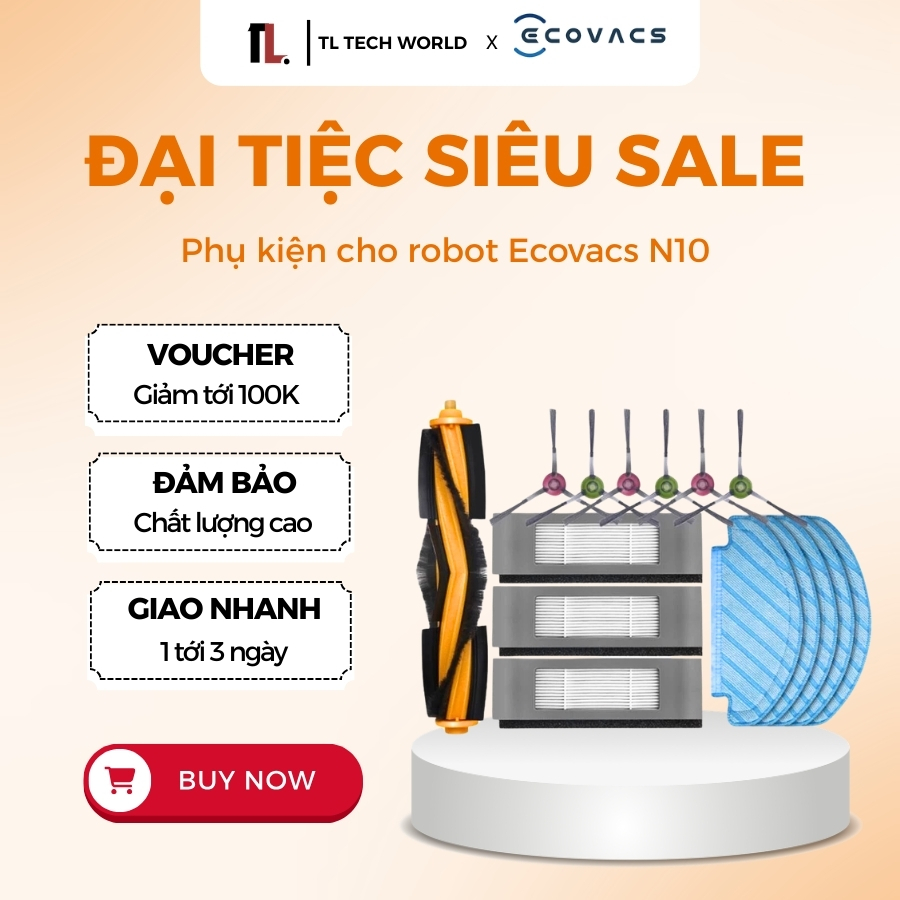 อุปกรณ์เสริม ECOVACS N10 SERIES สําหรับเครื่องดูดฝุ่นหุ่นยนต์ - สินค้าคุณภาพ - พรีเมี่ยม 100% - TL T