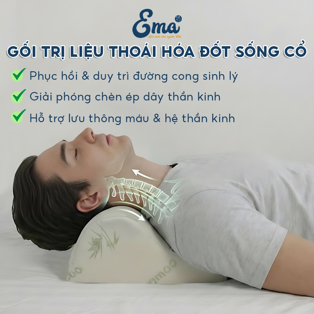 EMA หมอนบําบัดกระดูกคอ รองรับอาการปวดคอและไหล่ ยืดกระดูกสันหลังส่วนคอ แก้ไขท่านอน
