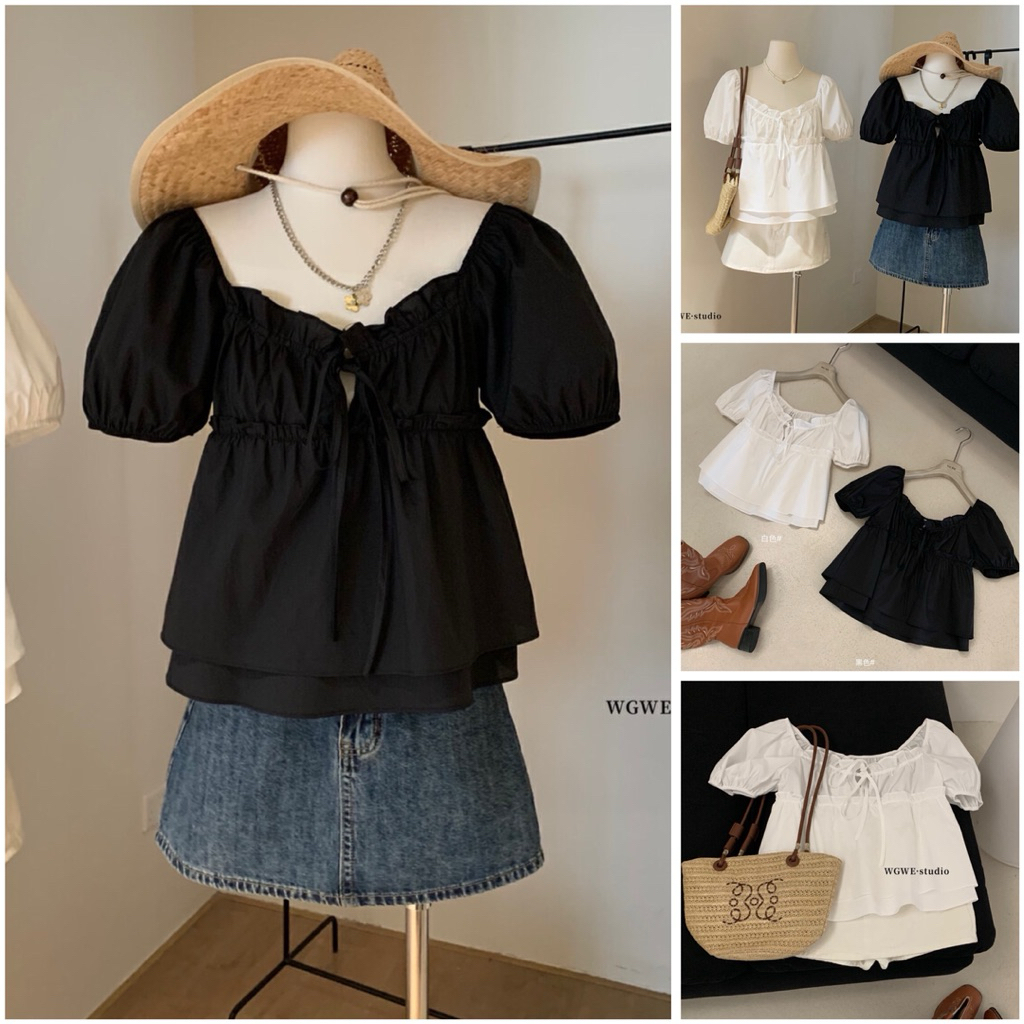 [Im.Cloud] เสื้อเชิ้ตแขนสั้นพัฟ WG.WE 6114