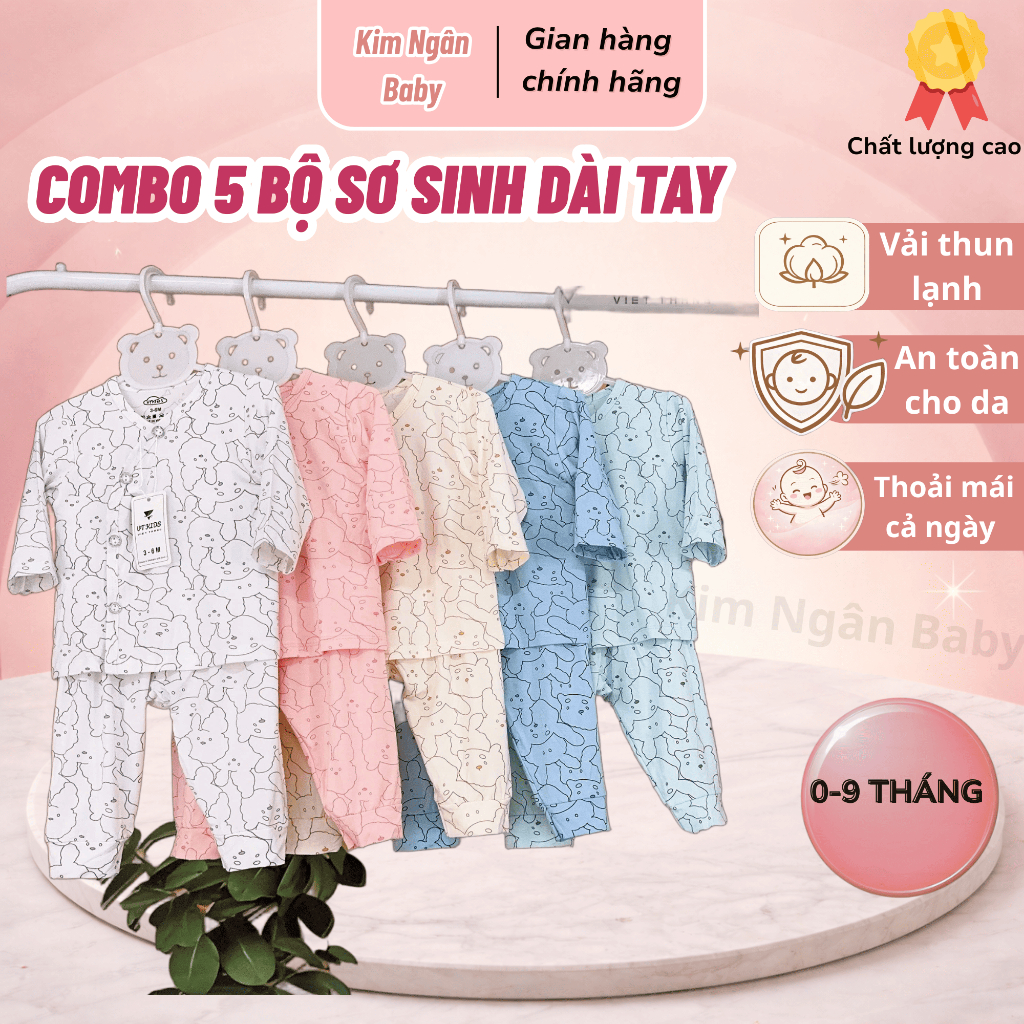 VTKids Rabbit Shape Long-Sleeved ชุดทารกแรกเกิดสําหรับเด็กชายและเด็กหญิง 0–9 เดือน