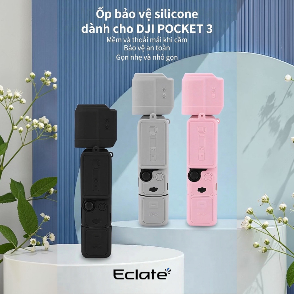 [Eclate] เคสซิลิโคนสําหรับ DJI Pocket 3 - ป้องกันรอยขีดข่วน, ฝาครอบกันกระแทก, ความรู้สึกด้ามจับแบบนุ