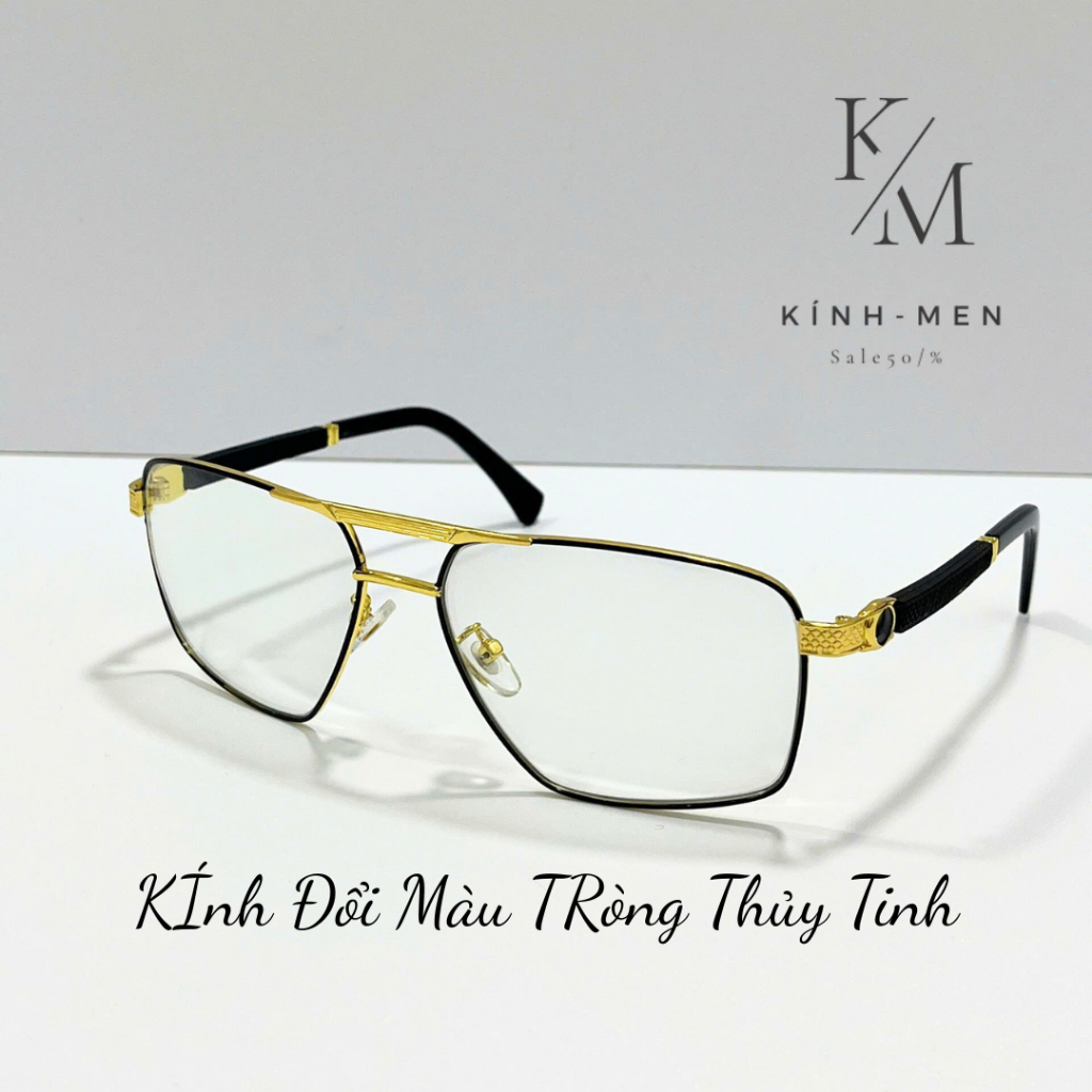 (แว่นตาเปลี่ยนสีเลนส์แก้ว)DM9-เลนส์แก้วเปลี่ยนสีเมื่อแสงแดด-ยูวีป้องกัน-ฟรีผ้าขนหนูกล่อง-DM9