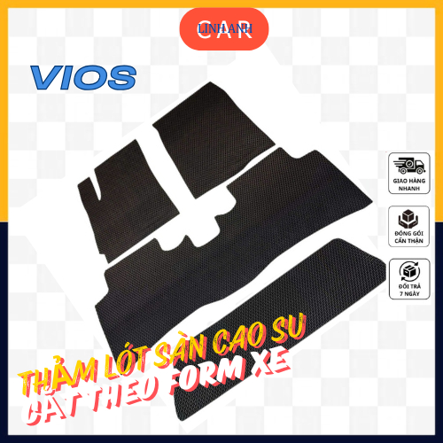 พรมปูพื้นรถยนต์ Vios LINH ANH - พรมปูพื้น Vios ตัดตามแบบ CAR ยางที่ใช้ร่วมกัน 2 ด้าน แบบหนา