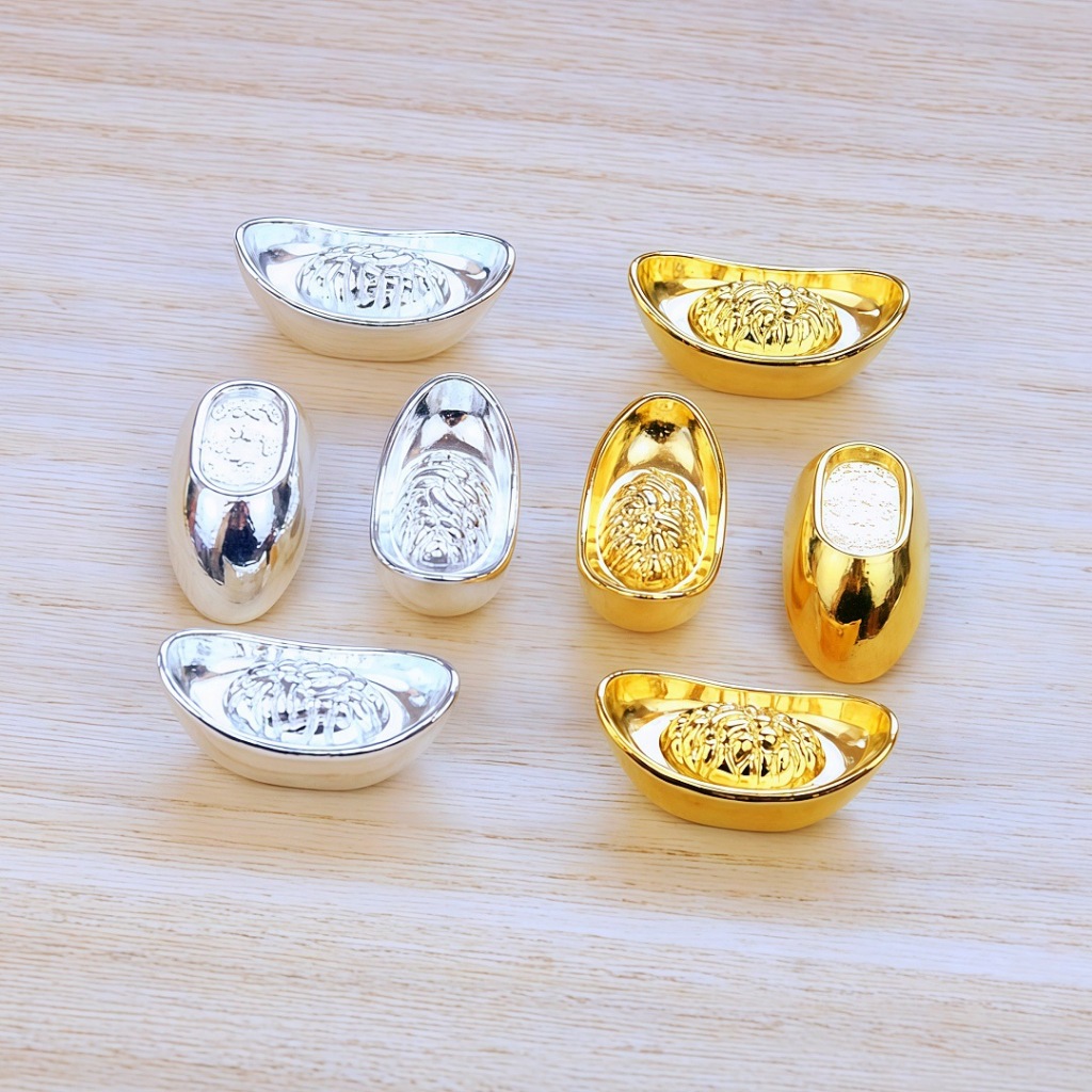 (1,5CM) COMBO 50/100 SILVER BARS, METAL GOD OF WEALTH GOLD BARS - FENG SHUI ITEMS