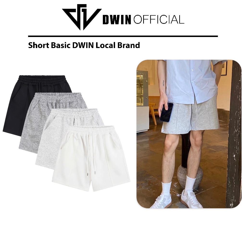 DWIN Serenity กางเกงขาสั้นพื้นฐานสําหรับผู้ชายและผู้หญิงต้นขาแบรนด์ท้องถิ่นทําจากผ้าสักหลาดอัดผิวสอง