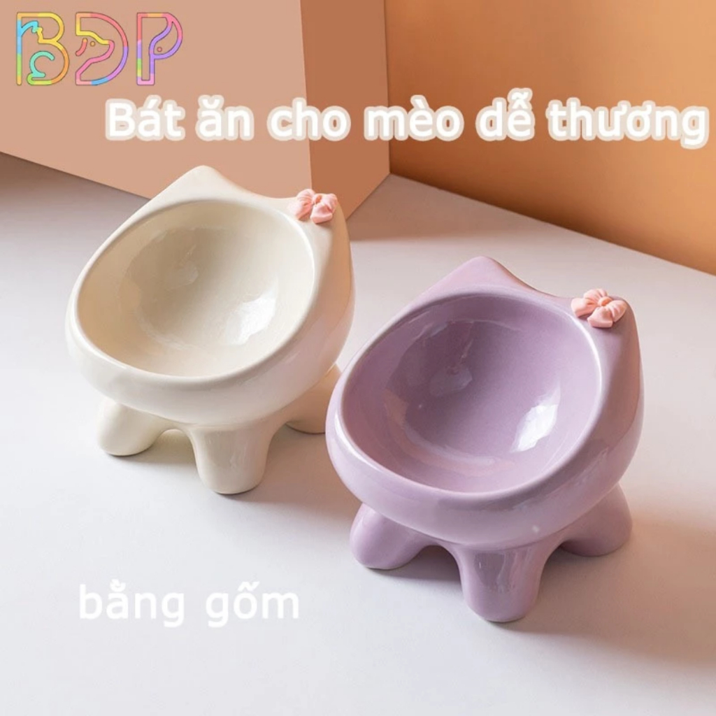 ถาดป้อนอาหารเซรามิกป้องกันอาการอ่อนล้าคอสําหรับแมว, ชามอาหารและน้ํา, ชามให้อาหารป้องกันการหลังค่อมสํ