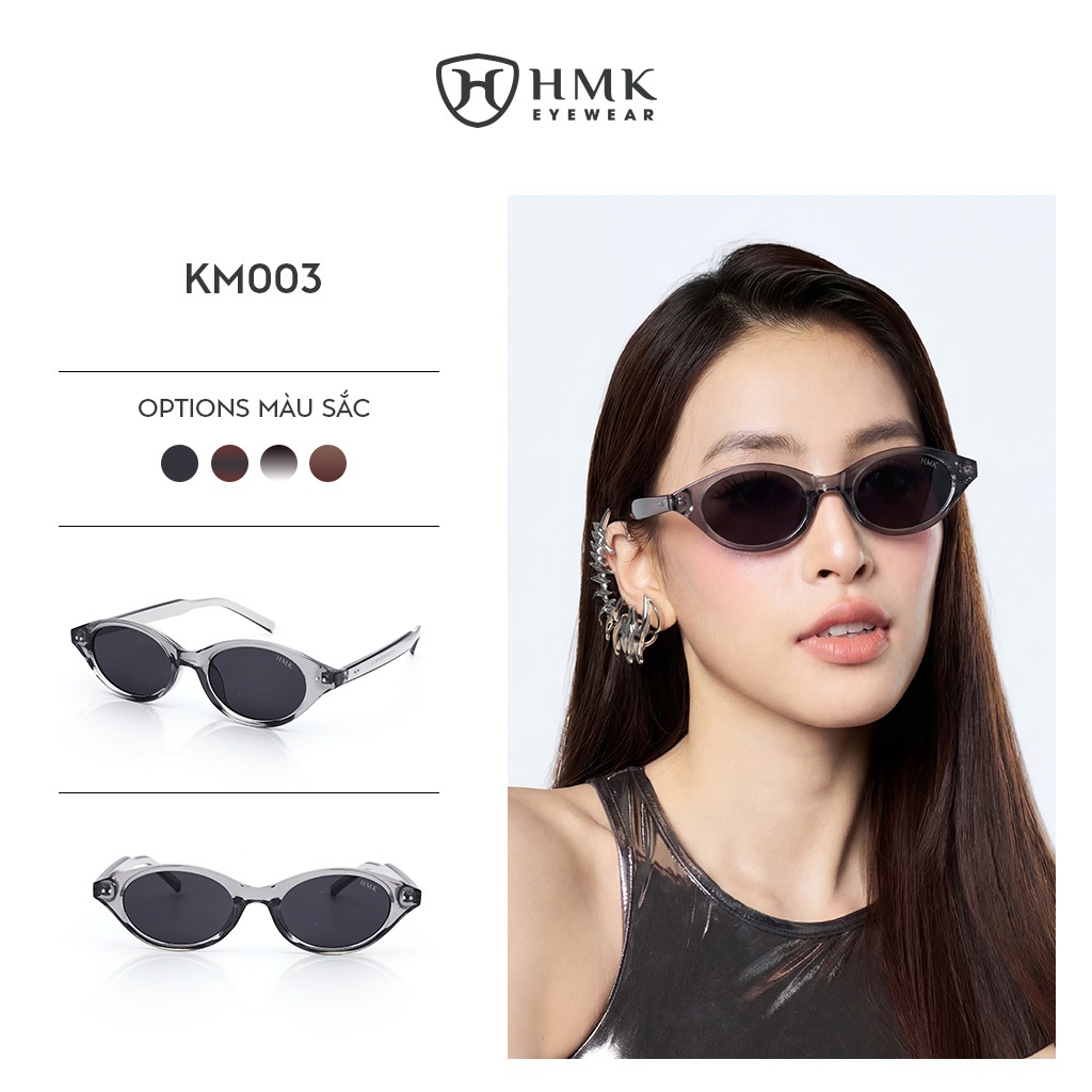 2YK แฟชั่น HMK แว่นตาแว่นตากันแดดอินเทรนด์รูปไข่ขนาดเล็กสวมใส่บุคลิกภาพ UV ป้องกัน - KM003