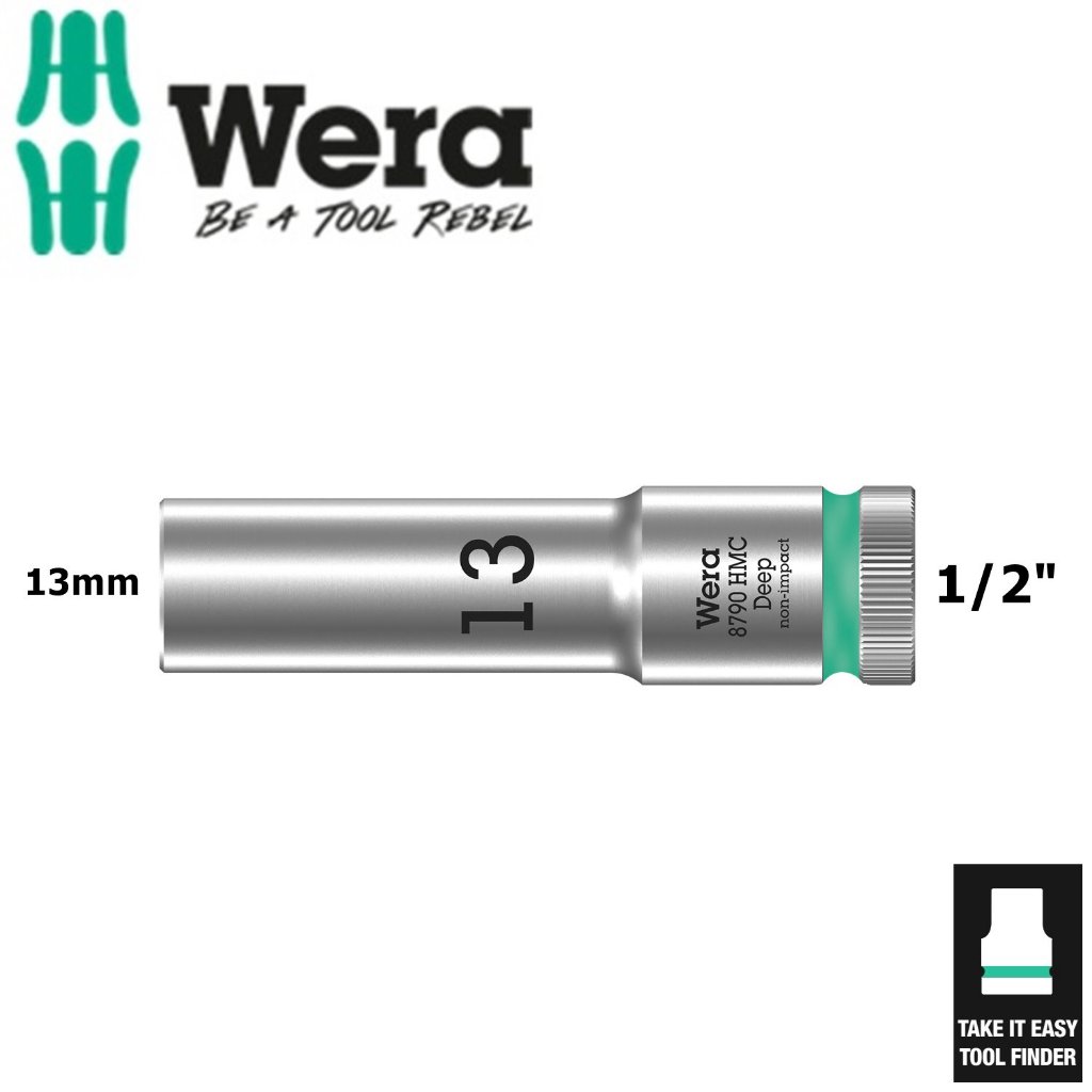 ปลายท่อยาว 13mm 1/2" 8790 Wera HMC เต้ารับลึก 13m x 83mm ยาว 83mm Wera 05004553001