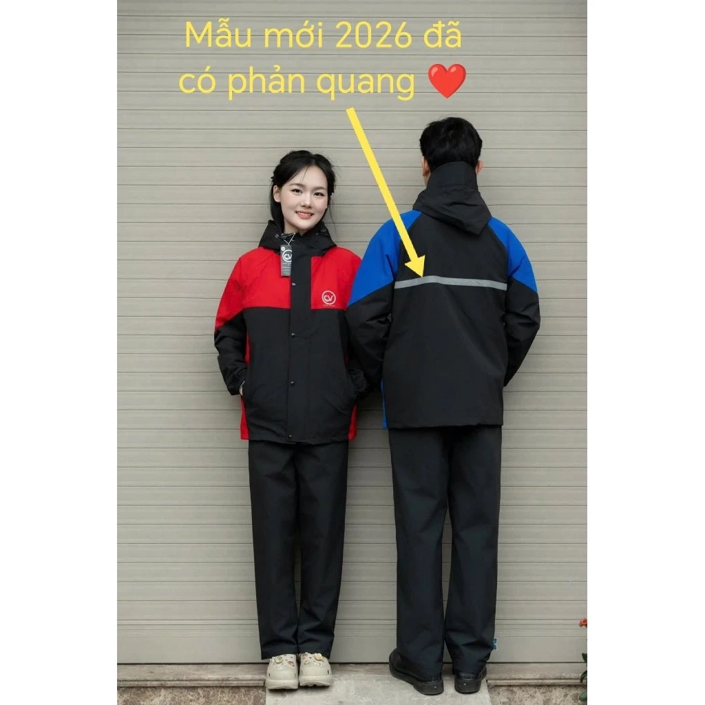 ชุดเสื้อกันฝน GoreTex 2 ชั้น เคลือบลาเท็กซ์ พร้อมแถบสะท้อนแสง thumbnail 3