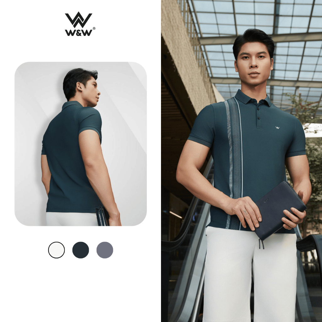 เสื้อโปโลผู้ชาย W&W WPO208S Cool Basic Slim Fit Elegant Pattern