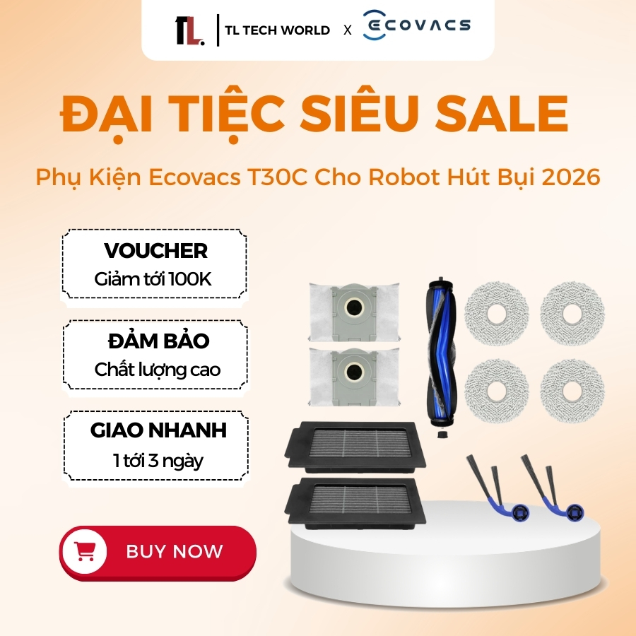 อุปกรณ์เสริมทดแทน Ecovacs T30C สําหรับเครื่องดูดฝุ่นหุ่นยนต์ - สินค้าพรีเมี่ยม คุณภาพ 100% - TL Tech