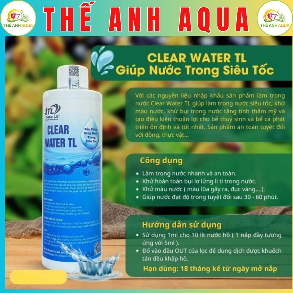 CLEAR WATER TL - EXPRESS WATER CLEARING สําหรับตู้ปลา AQUARIUM - ขวด 100 มล.