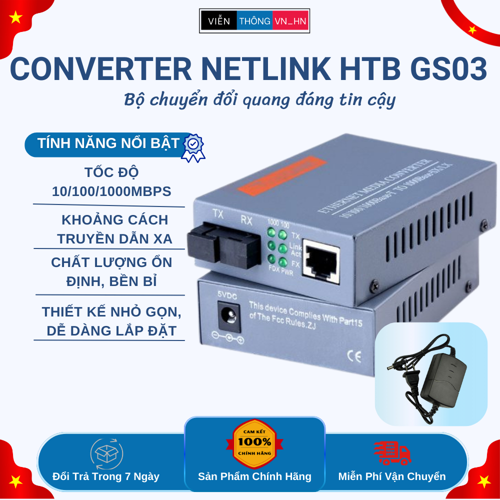 ตัวแปลง Netlink HTB-GS03 1Gbps AB